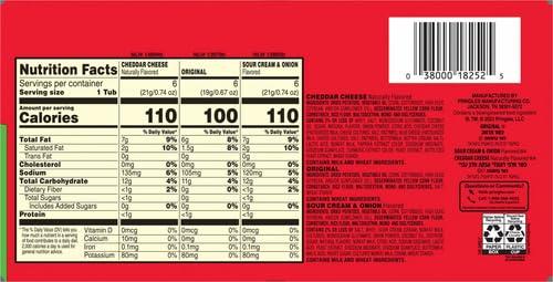 image:imagePringles Potato Crisps Chips Lunch Snacks Snack Cups Variety Pack 129oz Box 18 CupsOriginal SourCreamOnion Cheddar