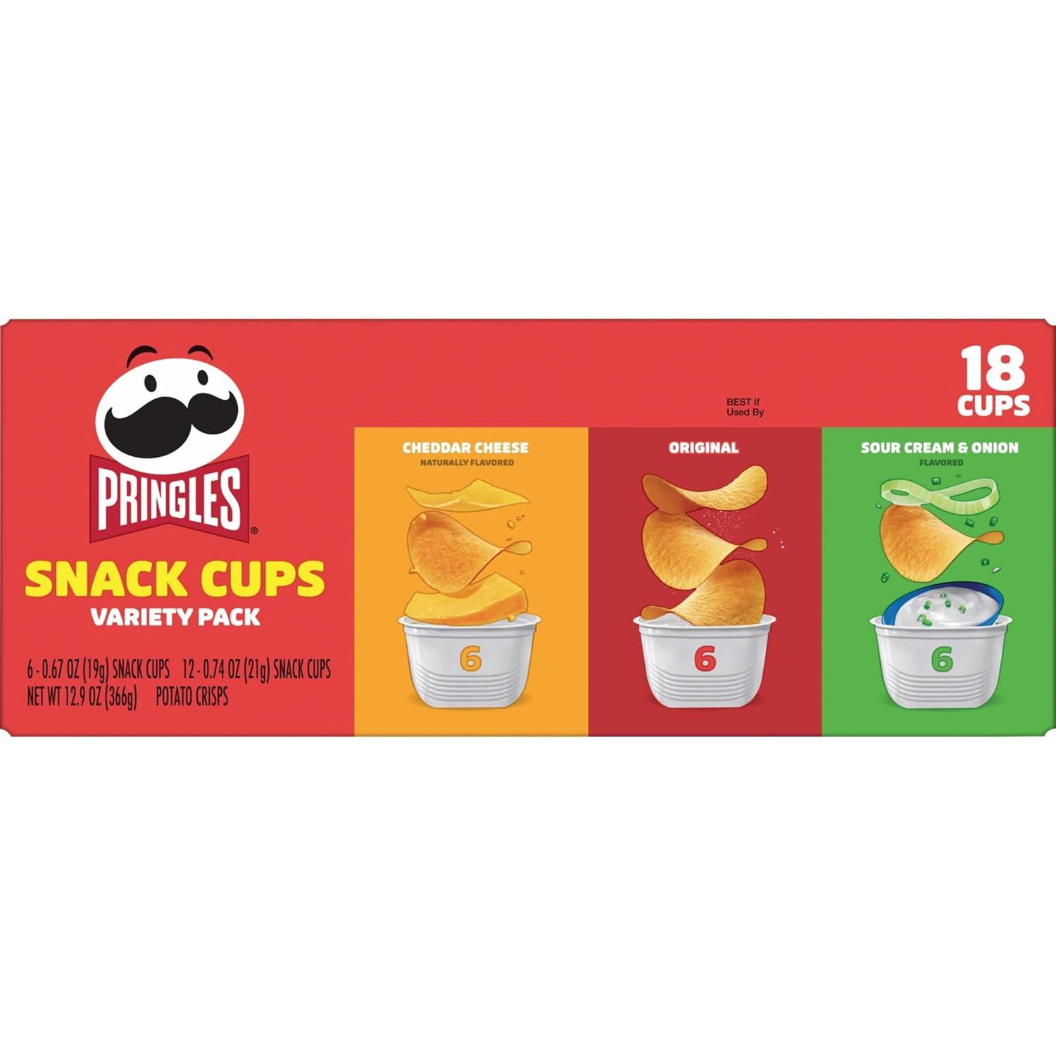 image:imagePringles Potato Crisps Chips Lunch Snacks Snack Cups Variety Pack 129oz Box 18 CupsVariety