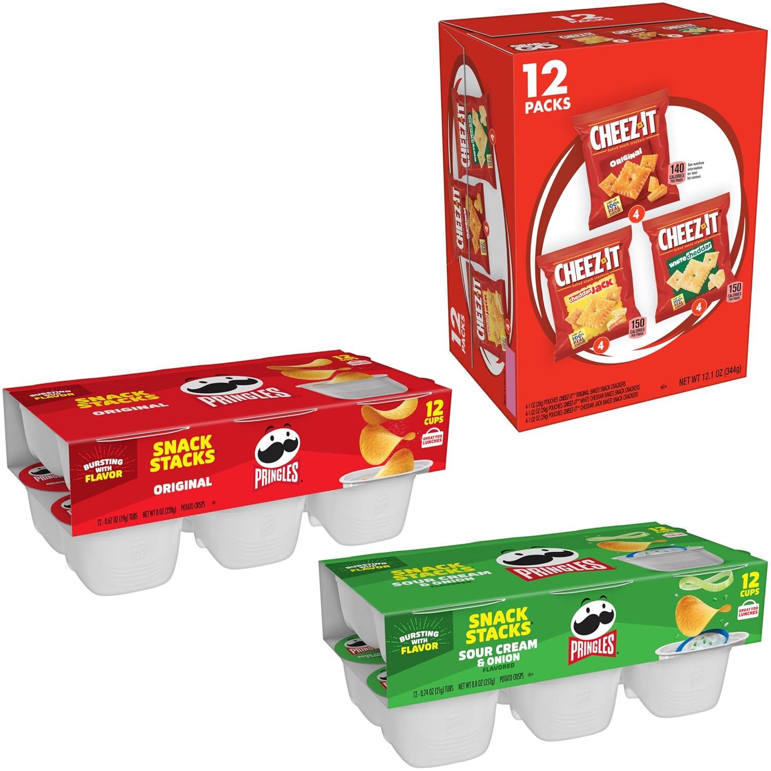 image:imagePringles Potato Crisps Chips Snack Stacks Lunch Snacks Variety Pack 36 CupsPringles CheezIt Variety
