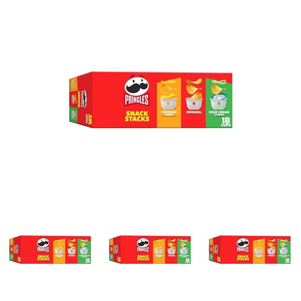 image:imagePringles Potato Crisps Chips Lunch Snacks Snack Cups Variety Pack 129oz Box 18 CupsOriginal SourCreamOnion Cheddar