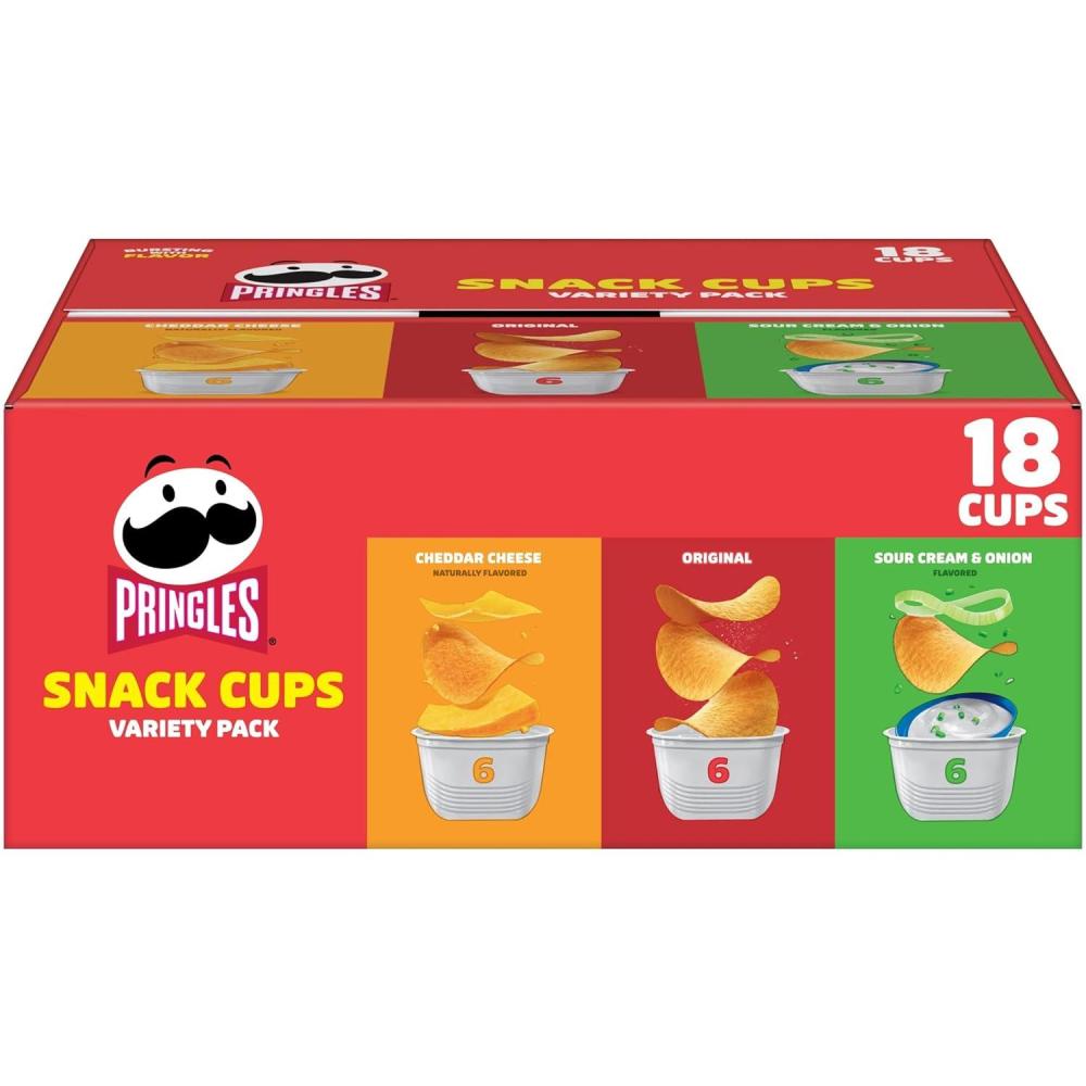 image:imagePringles Potato Crisps Chips Lunch Snacks Snack Cups Variety Pack 129oz Box 18 CupsVariety