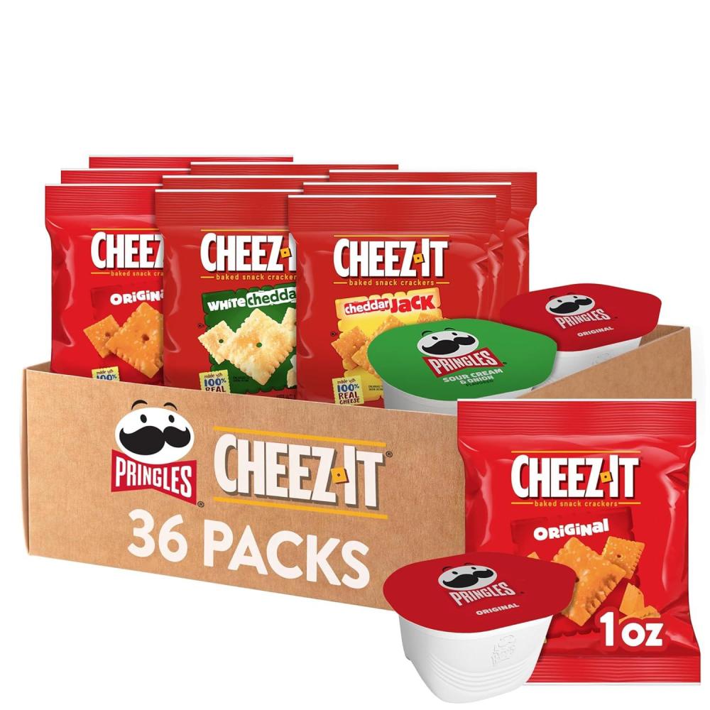 image:imagePringles Potato Crisps Chips Snack Stacks Lunch Snacks Variety Pack 36 CupsPringles CheezIt Variety