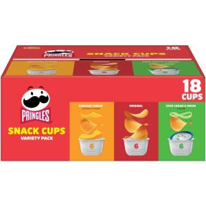 Pringles Potato Crisps Chips, Lunch Snacks, Snack Cups, Variety Pack, 12.9oz Box (18 Cups)(Variety)