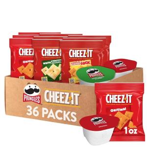 Pringles Potato Crisps Chips, Snack Stacks, Lunch Snacks, Variety Pack (36 Cups)(Pringles & Cheez-It Variety)