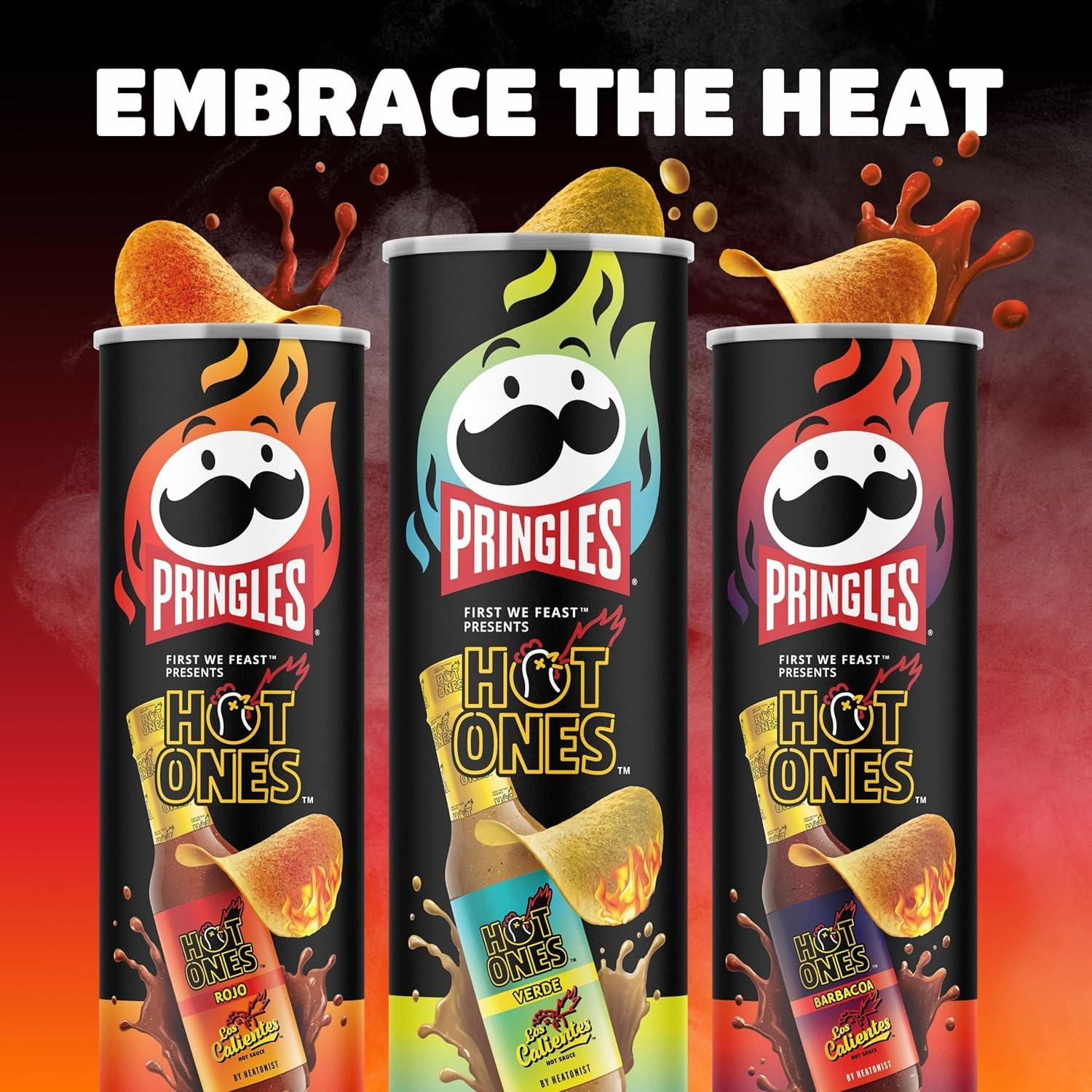 image:imagePringles Hot Ones Los Calientes Potato Crisps Chips Barbacoa Spicy Snacks Hot Sauce Inspired 55oz Can 1 Can