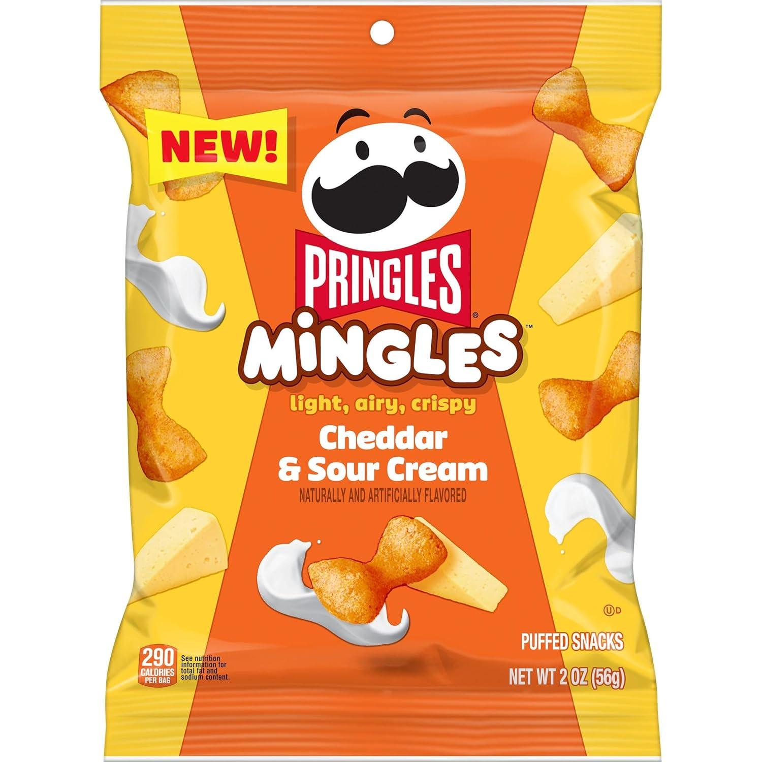 image:imagePringles Mingles Puffed Snacks Cheddar and Sour Cream Cheese Puffs Salty Snacks 6 BagsCheddar Sour Cream
