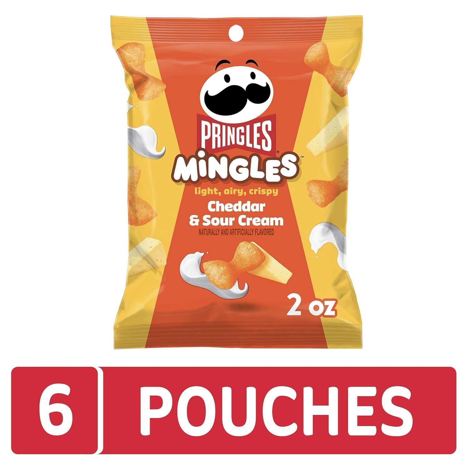 image:imagePringles Mingles Puffed Snacks Cheddar and Sour Cream Cheese Puffs Salty Snacks 6 BagsCheddar Sour Cream