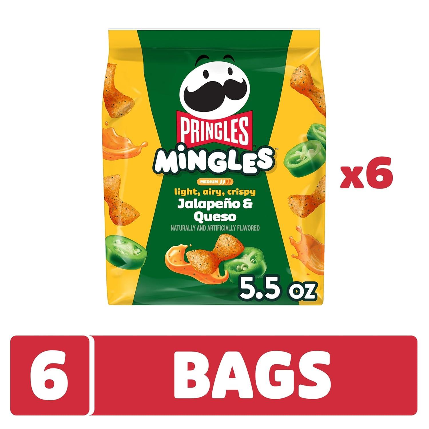image:imagePringles Mingles Puffed Snacks Variety Pack Cheese Puffs Salty Snacks 3 BagsJalapeno Queso
