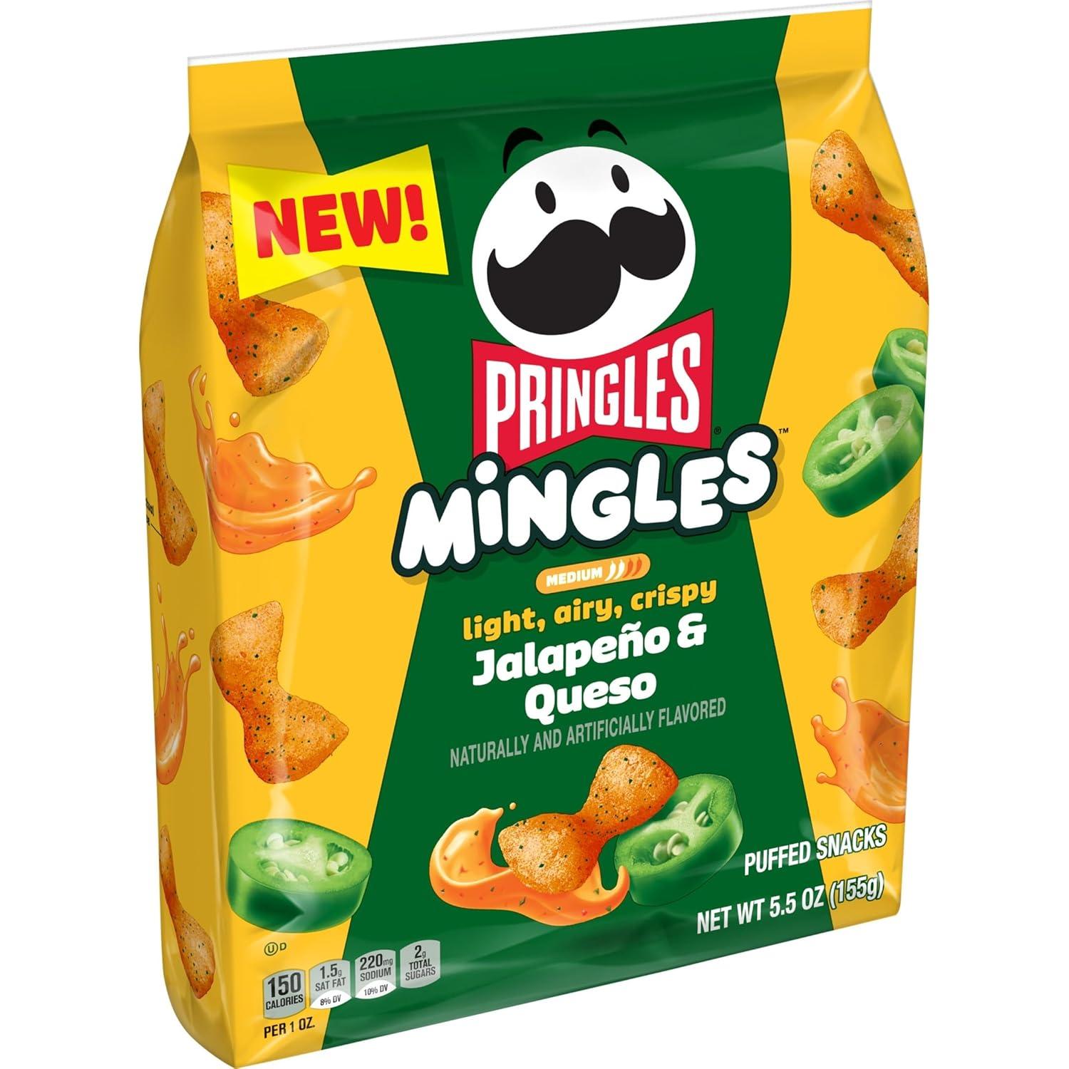 image:imagePringles Mingles Puffed Snacks Variety Pack Cheese Puffs Salty Snacks 3 BagsJalapeno Queso