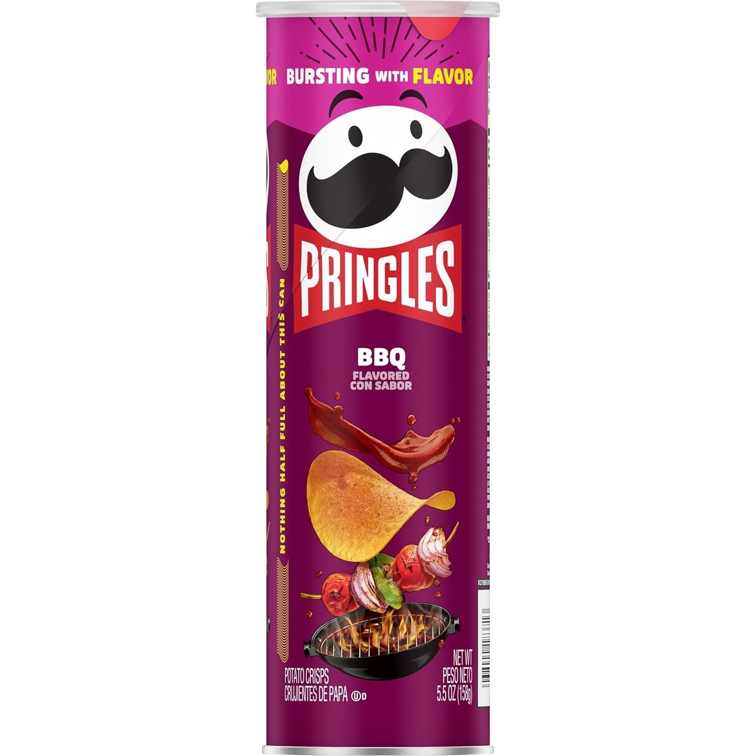 image:imagePringles Potato Crisps Chips Lunch Snacks OnTheGo Snacks BBQ 55oz Can 1 Can