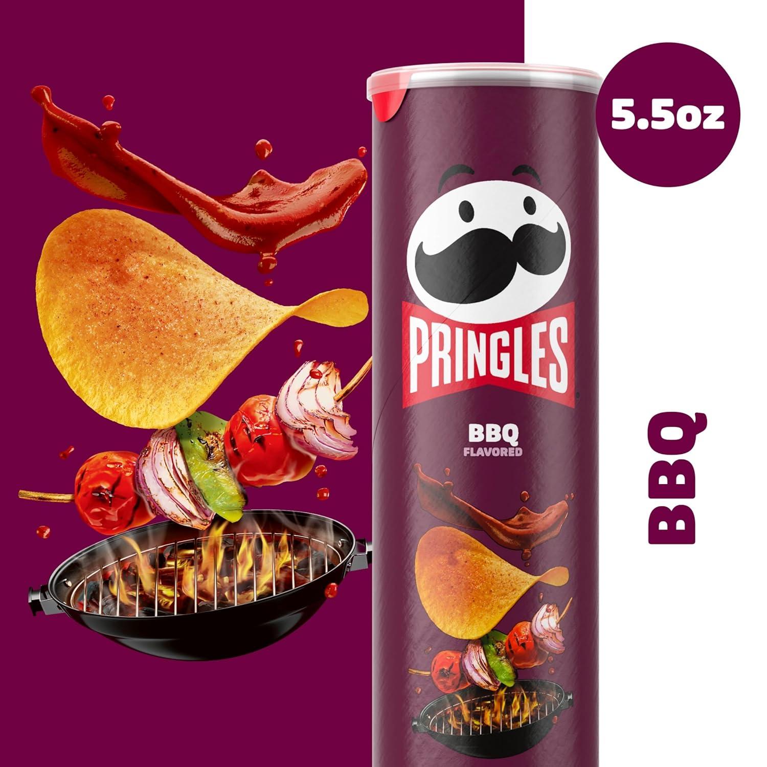 image:imagePringles Potato Crisps Chips Lunch Snacks OnTheGo Snacks BBQ 55oz Can 1 Can