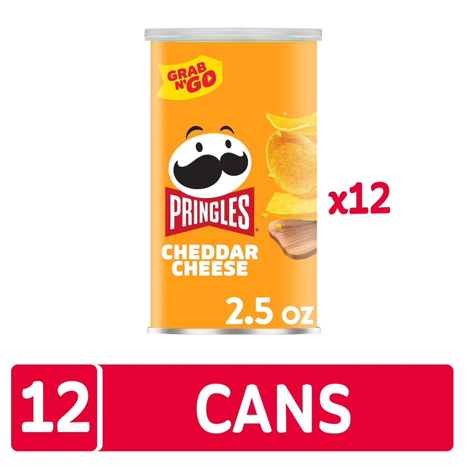image:imagePringles Potato Crisps Chips Lunch Snacks OnTheGo Snacks Grab n Go Salt and Vinegar 12 CansCheddar Cheese