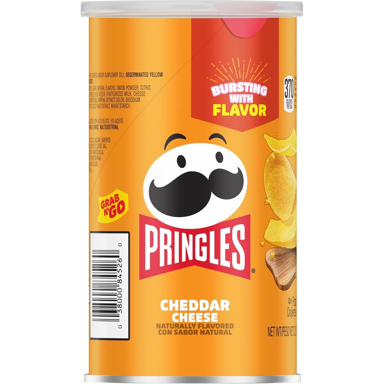 image:imagePringles Potato Crisps Chips Lunch Snacks OnTheGo Snacks Grab n Go Salt and Vinegar 12 CansCheddar Cheese