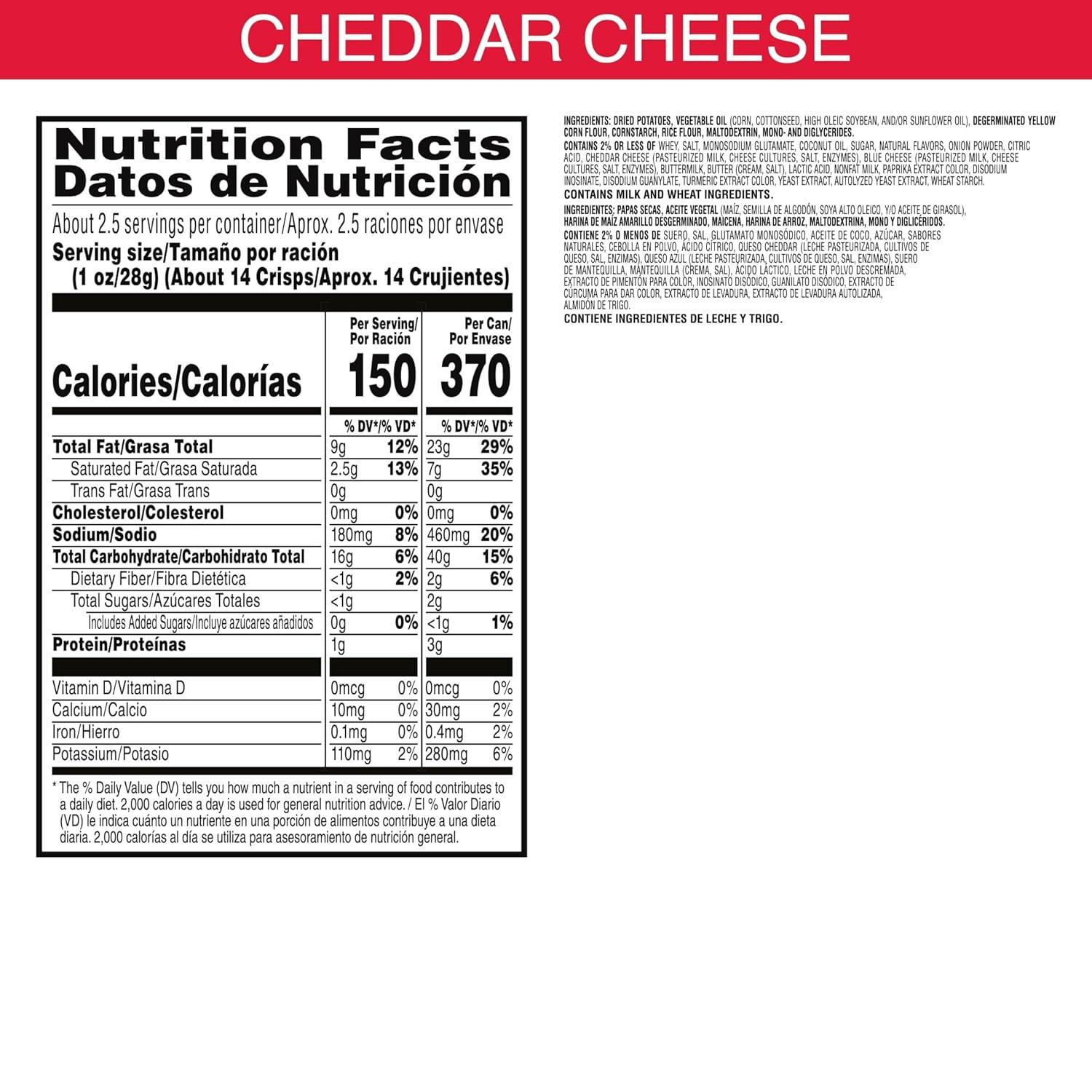 image:imagePringles Potato Crisps Chips Lunch Snacks OnTheGo Snacks Grab n Go Salt and Vinegar 12 CansCheddar Cheese