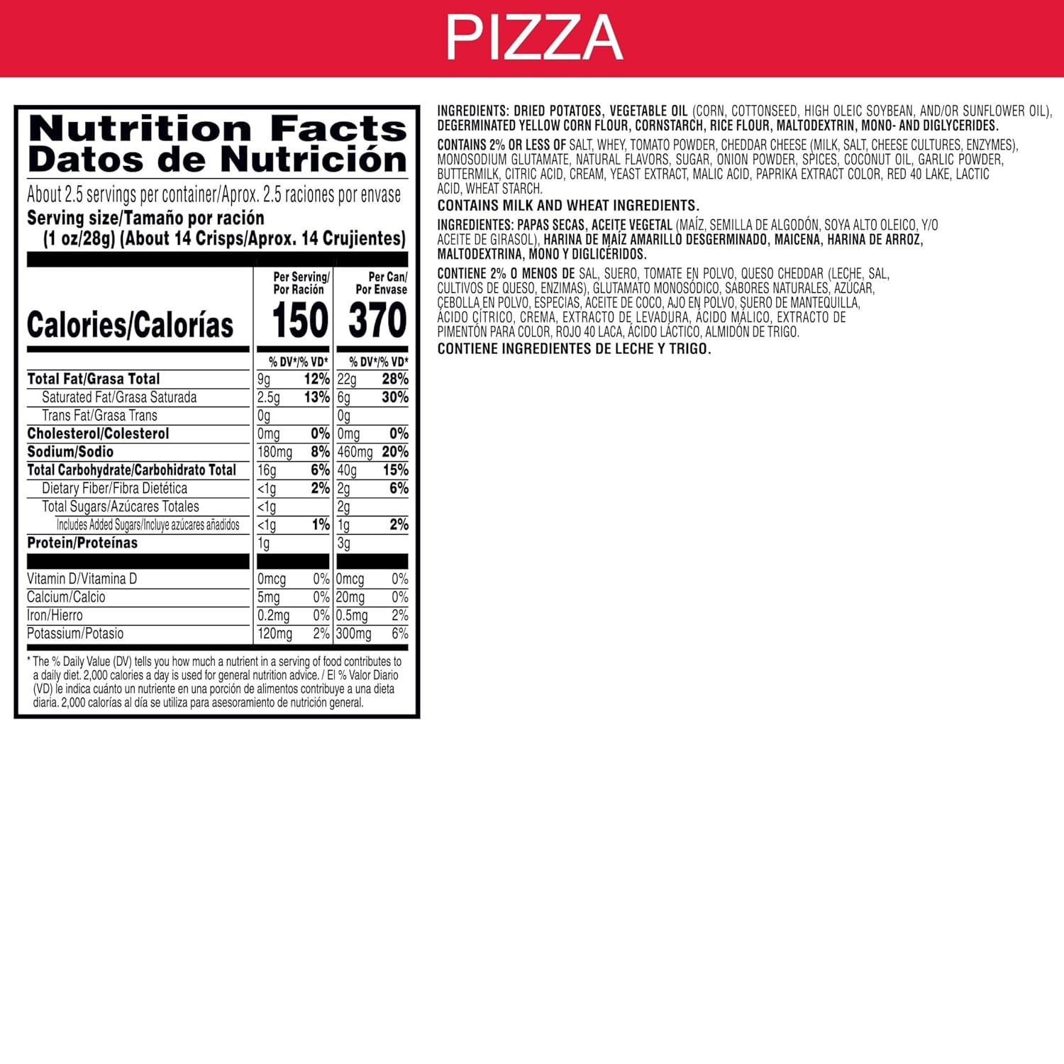 image:imagePringles Potato Crisps Chips Lunch Snacks OnTheGo Snacks Grab n Go Salt and Vinegar 12 CansPizza