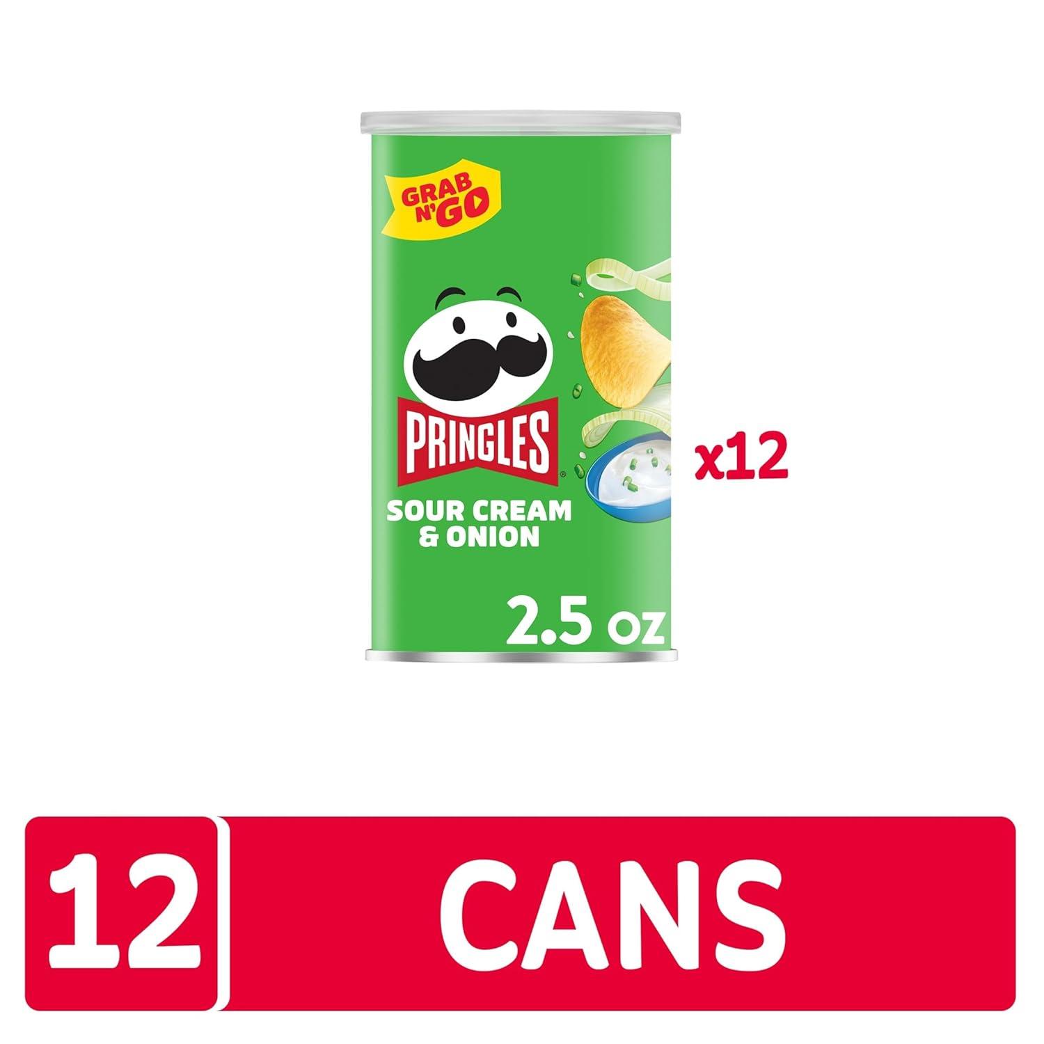 image:imagePringles Potato Crisps Chips Lunch Snacks OnTheGo Snacks Grab n Go Salt and Vinegar 12 CansSour Cream Onion