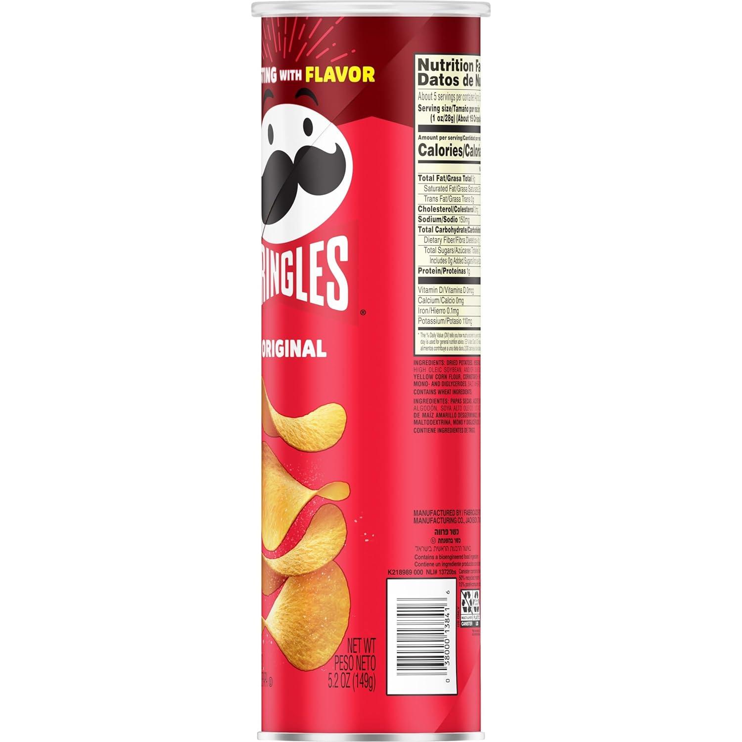 image:imagePringles Potato Crisps Chips Lunch Snacks OnTheGo Snacks Original 52oz Can 1 Can
