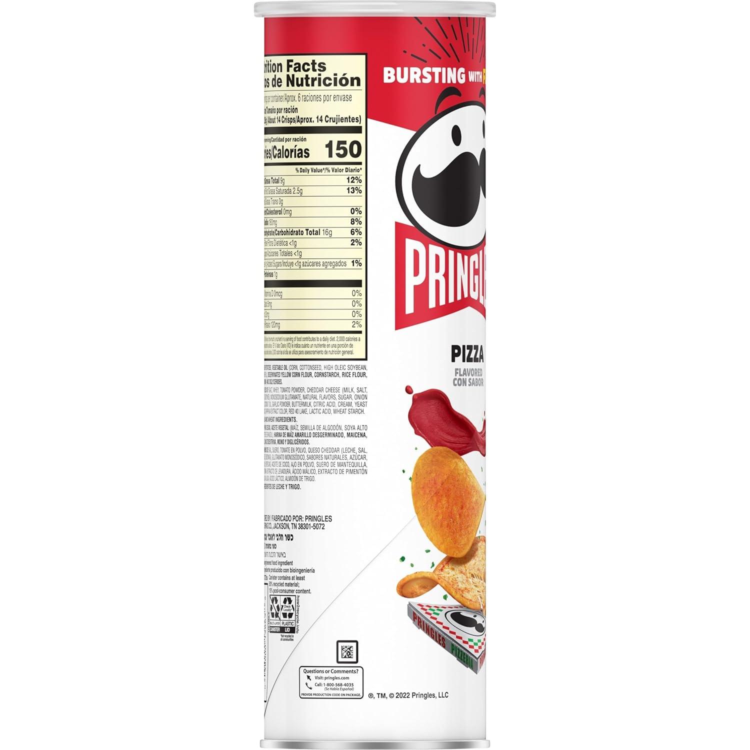 image:imagePringles Potato Crisps Chips Lunch Snacks OnTheGo Snacks Pizza 55oz Can 1 Can55 Ounce Pack of 1