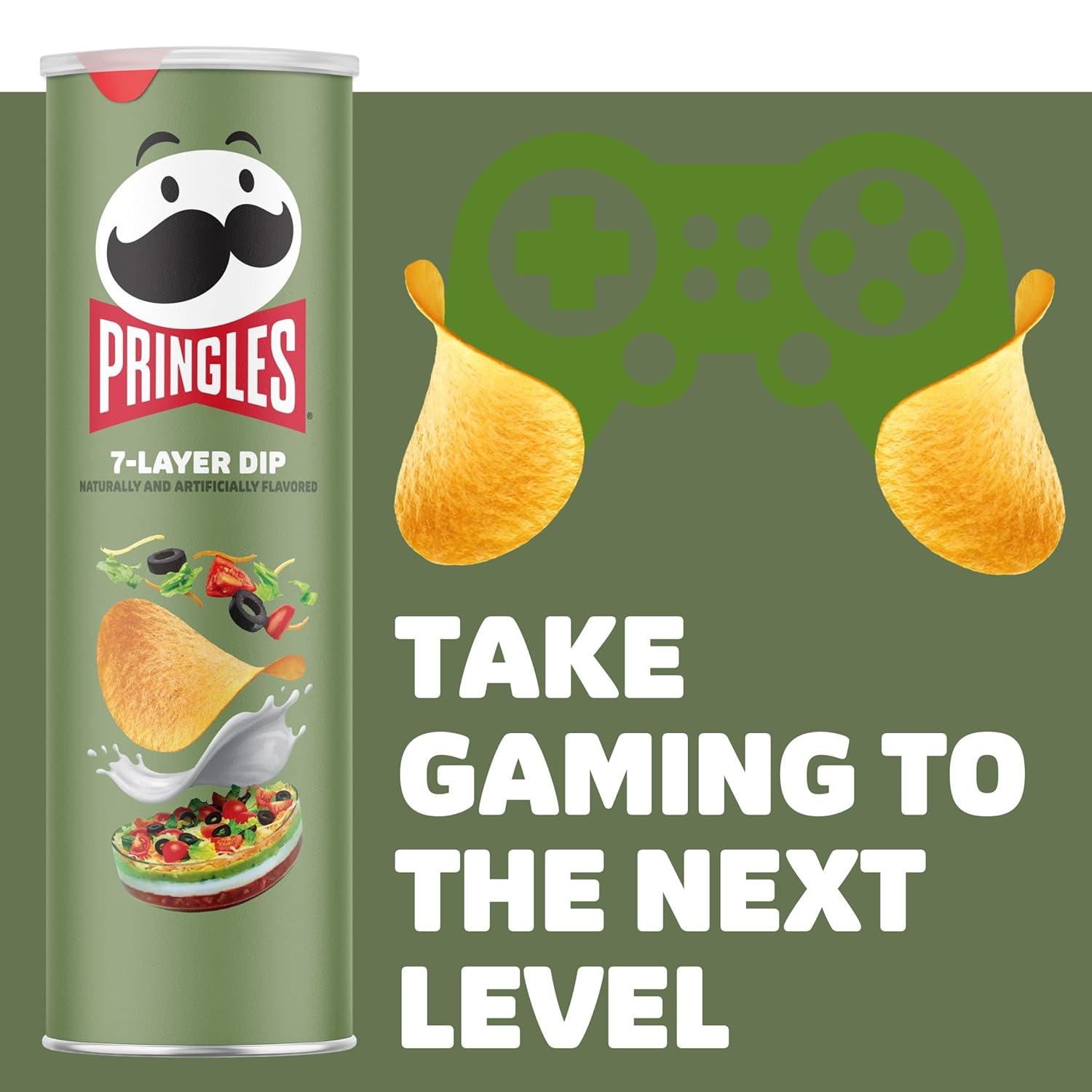 image:imagePringles Potato Crisps Chips Lunch Snacks OntheGo Snacks 7Layer Dip 55oz Can 1 Can