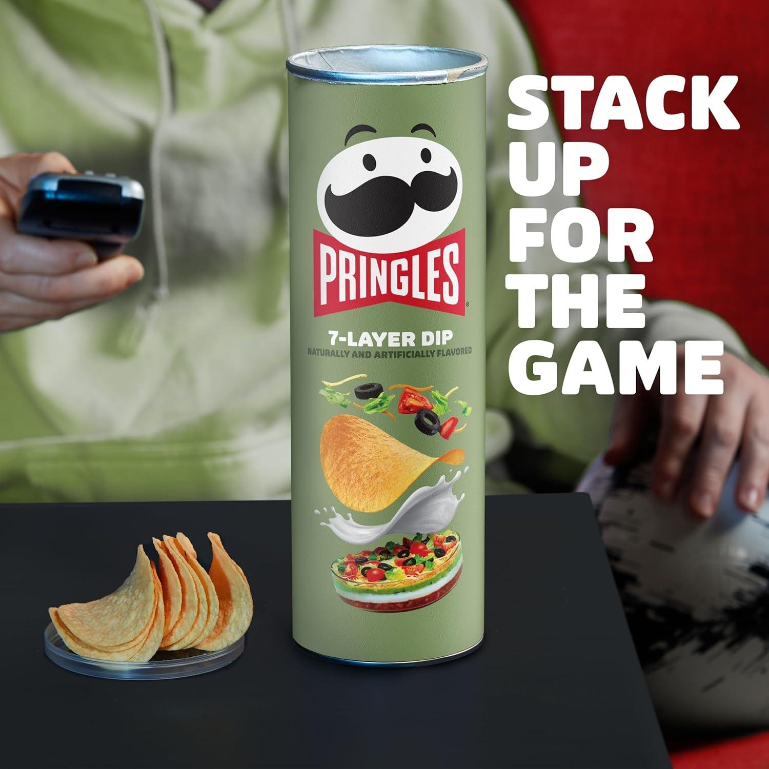 image:imagePringles Potato Crisps Chips Lunch Snacks OntheGo Snacks 7Layer Dip 55oz Can 1 Can