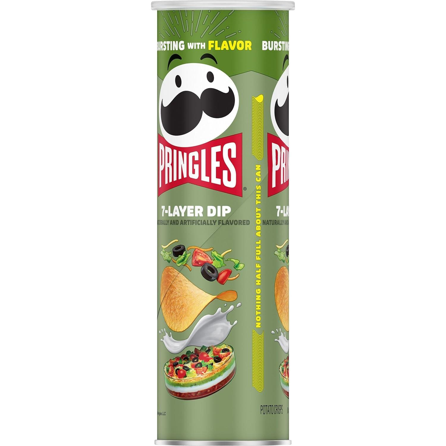image:imagePringles Potato Crisps Chips Lunch Snacks OntheGo Snacks 7Layer Dip 55oz Can 1 Can