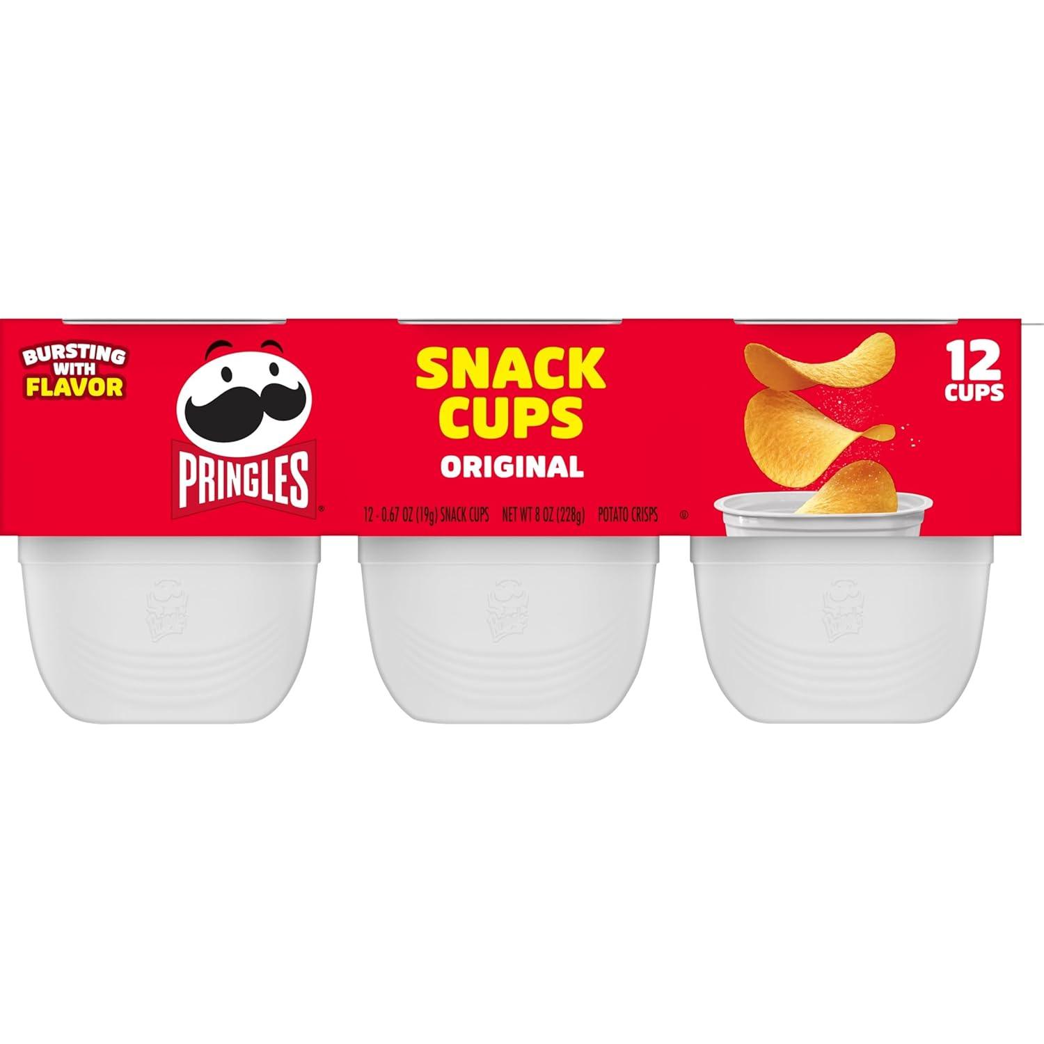 image:imagePringles Potato Crisps Chips Lunch Snacks Snack Cups Original 8oz Tray 12 Cups12 Count Pack of 1