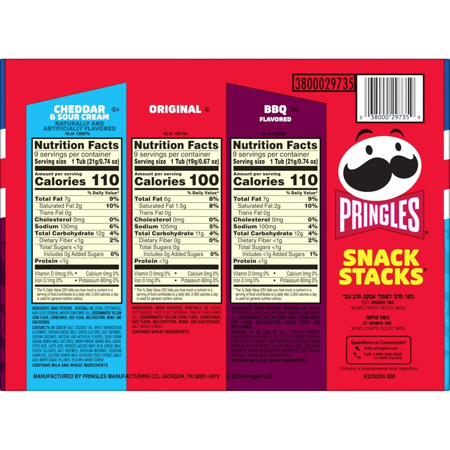 image:imagePringles Potato Crisps Chips Lunch Snacks Snack Cups Variety Pack 193oz Box 27 CupsVariety Pack