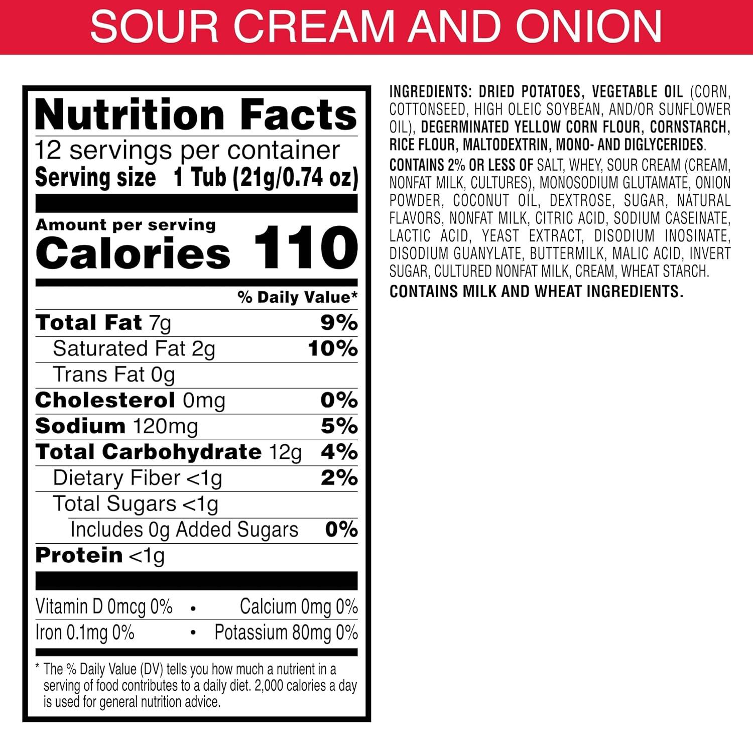 image:imagePringles Potato Crisps Chips Sour Cream and Onion Lunch Food Snack Stacks 88oz Tray 12 Count