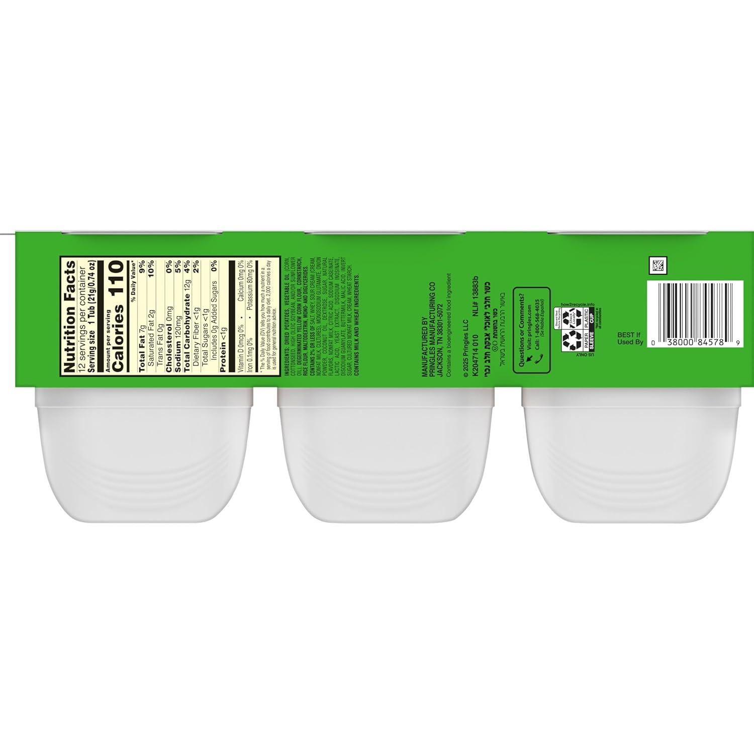 image:imagePringles Potato Crisps Chips Sour Cream and Onion Lunch Food Snack Stacks 88oz Tray 12 Count