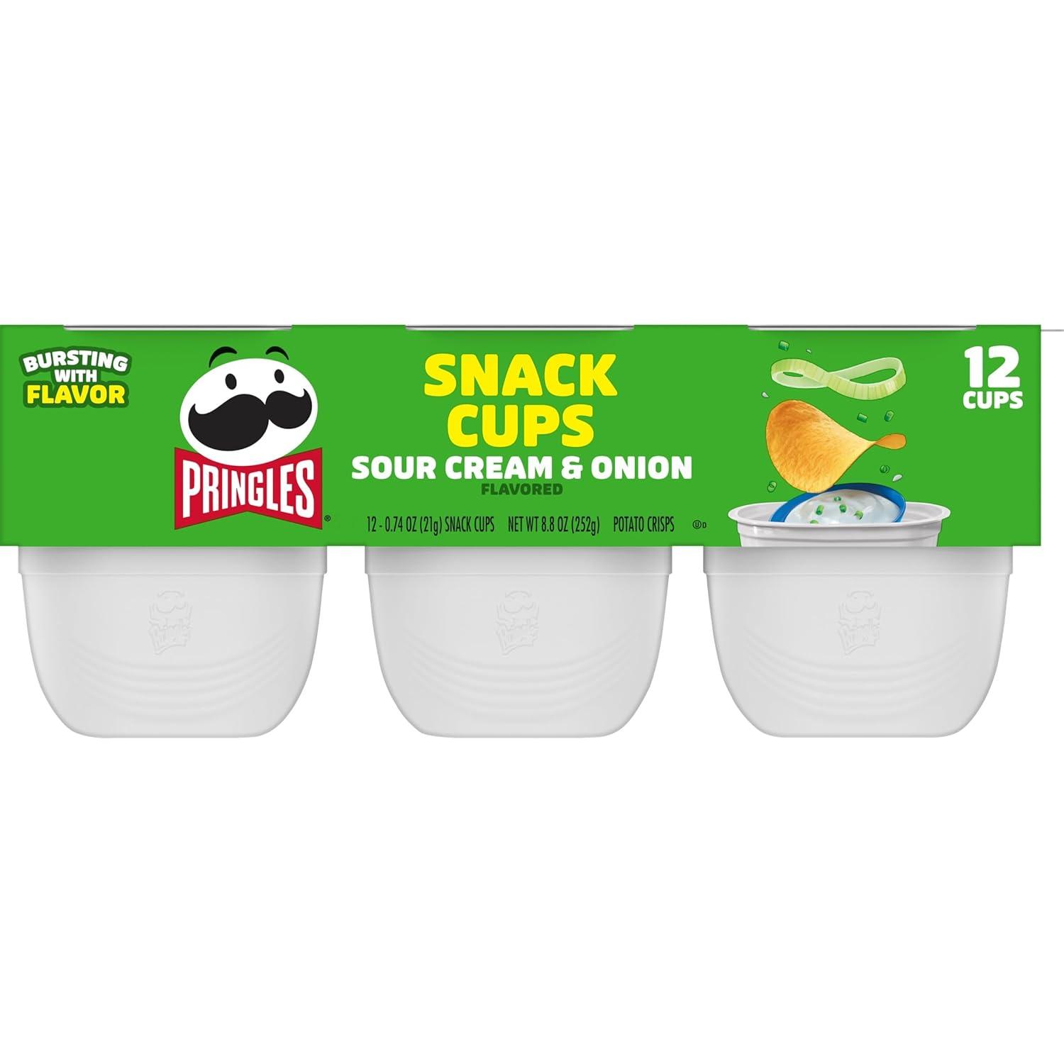 image:imagePringles Potato Crisps Chips Sour Cream and Onion Lunch Food Snack Stacks 88oz Tray 12 Count