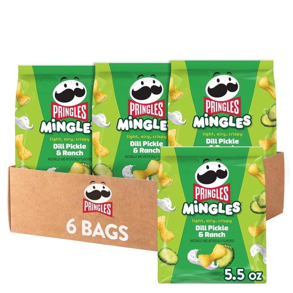 image:imagePringles Mingles Puffed Snacks Dill Pickle and Ranch Salty Snacks 6 Bags