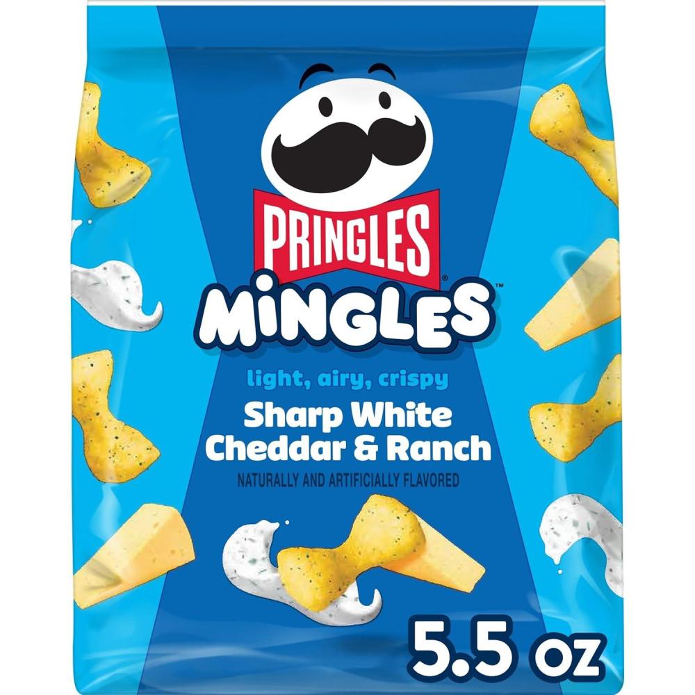 image:imagePringles Mingles Puffed Snacks Sharp White Cheddar and Ranch Cheese Puffs Salty Snacks 55oz Bag 1 Bag