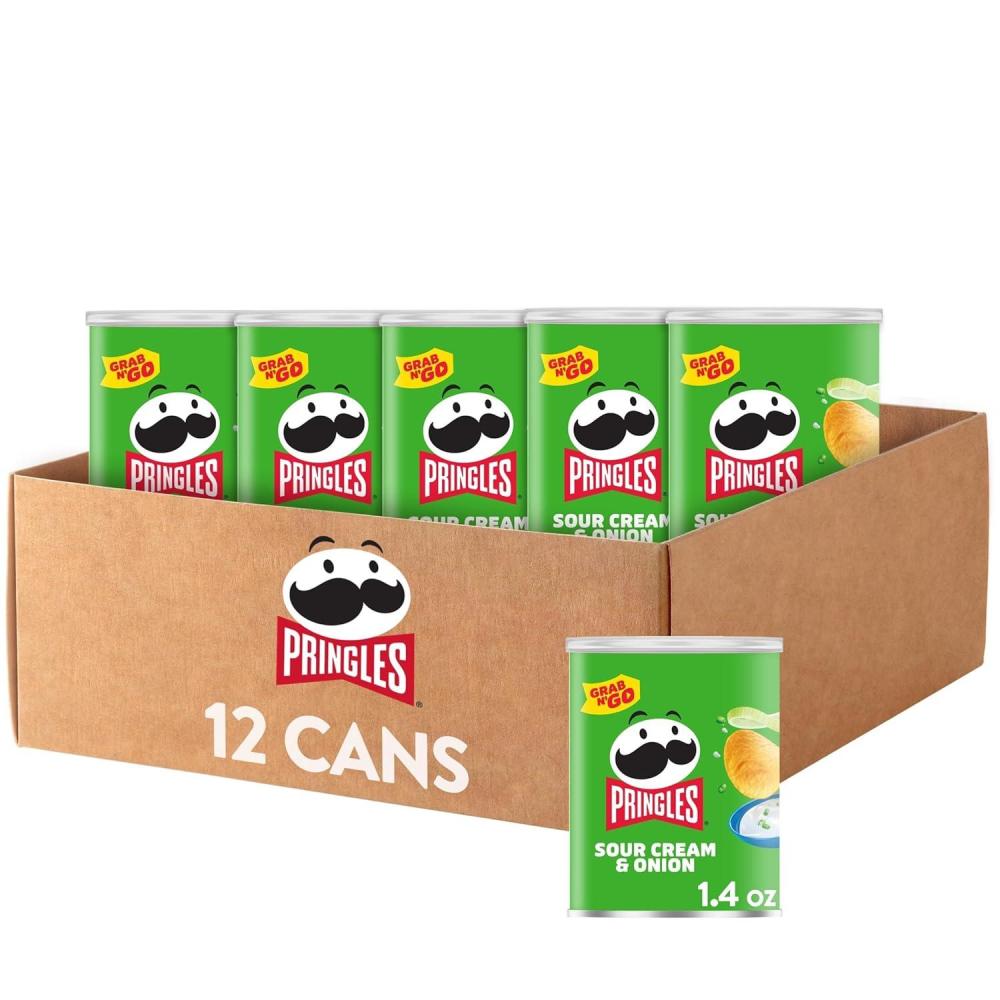 image:imagePringles Potato Crisps Chips Lunch Snacks Office and Kids Snacks Grab N Go Sour Cream and Onion 12 CansSour Cream  Onion
