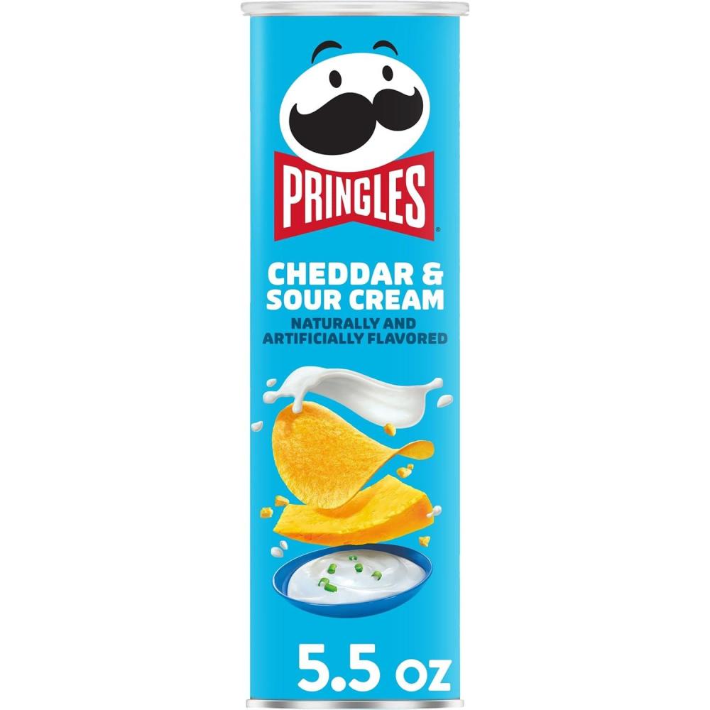 image:imagePringles Potato Crisps Chips Lunch Snacks OnTheGo Snacks Cheddar and Sour Cream 55oz Can One Can