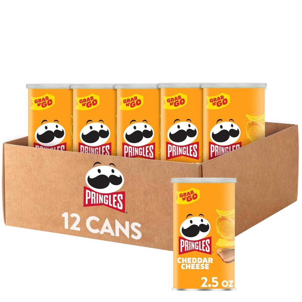 image:imagePringles Potato Crisps Chips Lunch Snacks OnTheGo Snacks Grab n Go Salt and Vinegar 12 CansCheddar Cheese