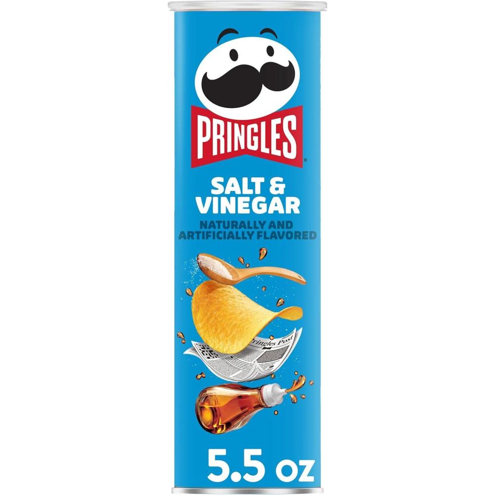 image:imagePringles Potato Crisps Chips Lunch Snacks OnTheGo Snacks Salt and Vinegar 55oz Can 1 Can