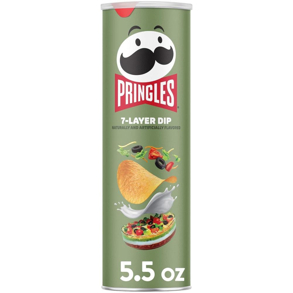 image:imagePringles Potato Crisps Chips Lunch Snacks OntheGo Snacks 7Layer Dip 55oz Can 1 Can
