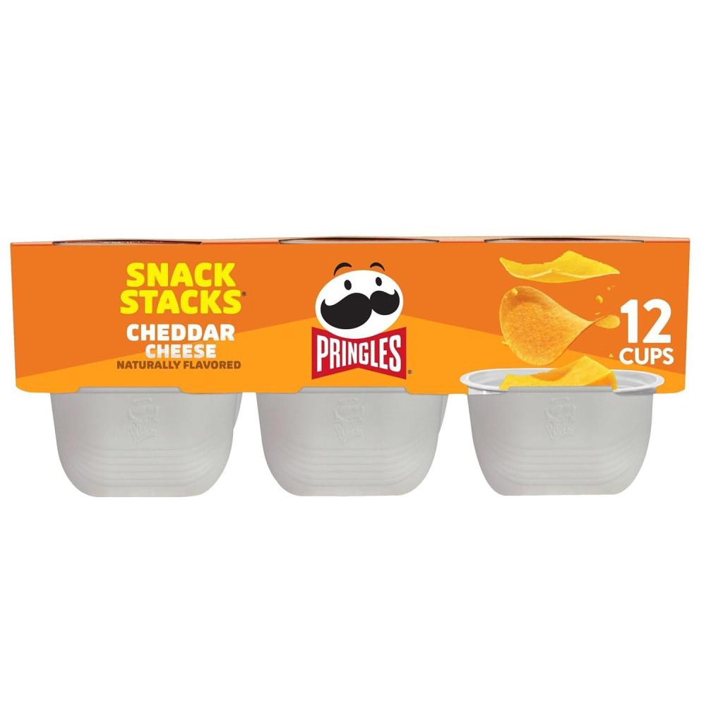 image:imagePringles Potato Crisps Chips Lunch Snacks Snack Cups Cheddar Cheese 88oz Tray 12 Cups