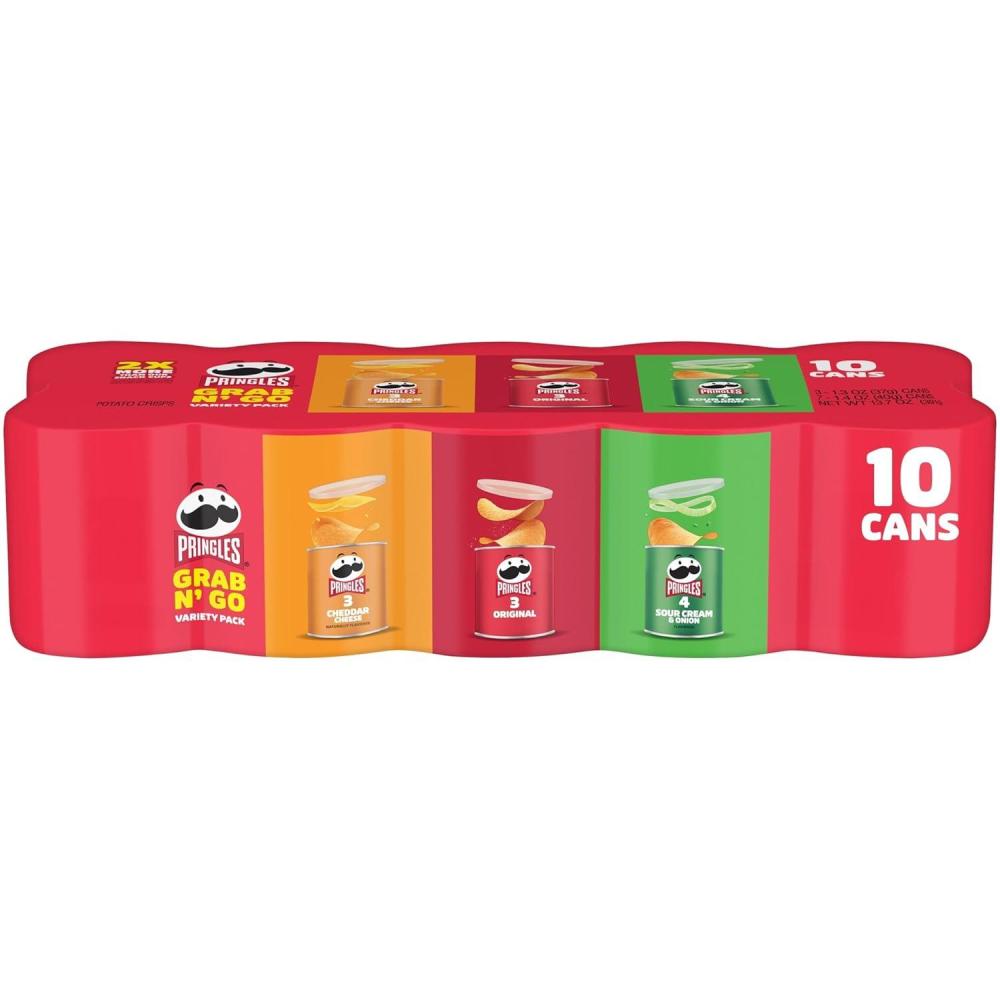 image:imagePringles Potato Crisps Chips Lunch Snacks Variety Pack 137oz Pack 10 Cans3Flavor Variety
