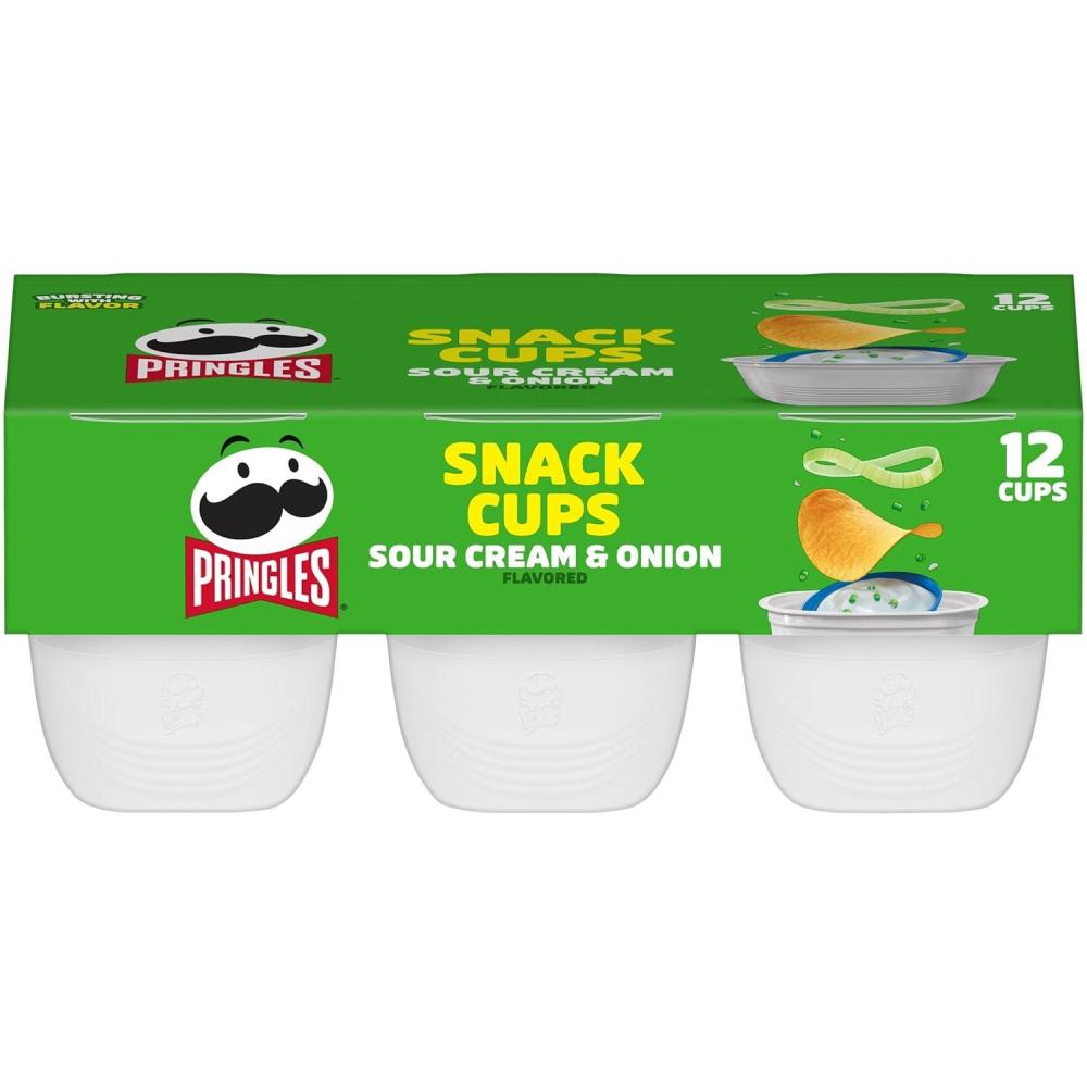 image:imagePringles Potato Crisps Chips Sour Cream and Onion Lunch Food Snack Stacks 88oz Tray 12 Count