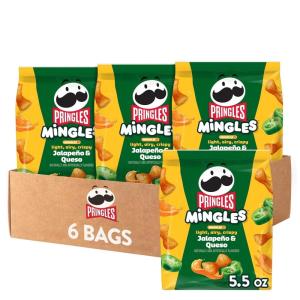 Pringles Mingles Puffed Snacks, Variety Pack, Cheese Puffs, Salty Snacks (3 Bags)(Jalapeno & Queso)