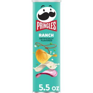 Pringles Potato Crisps Chips, Lunch Snacks, On-The-Go Snacks, Ranch, 5.5oz Can (1 Can)(5.5 Ounce (Pack of 1))
