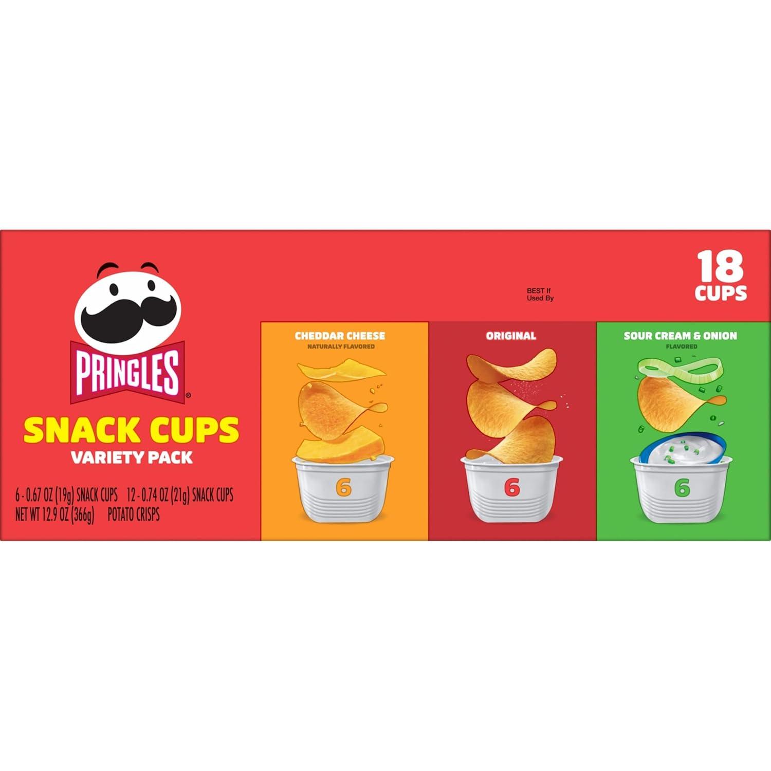 image:imagePringles Potato Crisps Chips Lunch Snacks Snack Cups Variety Pack 129oz Box 18 Cups3Flavor Variety