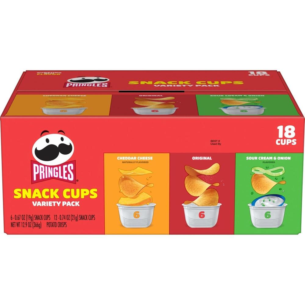 image:imagePringles Potato Crisps Chips Lunch Snacks Snack Cups Variety Pack 129oz Box 18 Cups3Flavor Variety